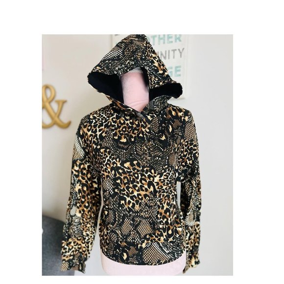 NWT ZARA ANIMAL PRINT HOODIE SIZE S - Picture 1 of 2